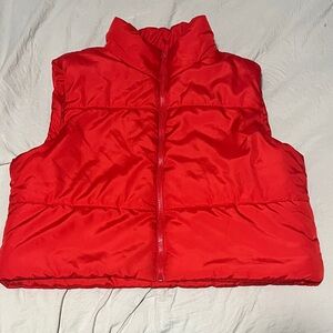 Forever 21 Scarlet Puffer Vest